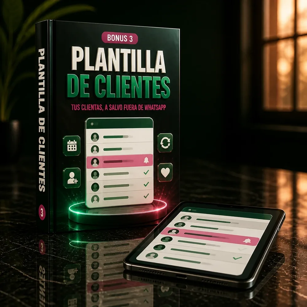 IMAGEN: mockup of bonus 3 of 5 — planilla de clientas con fechas de recompra